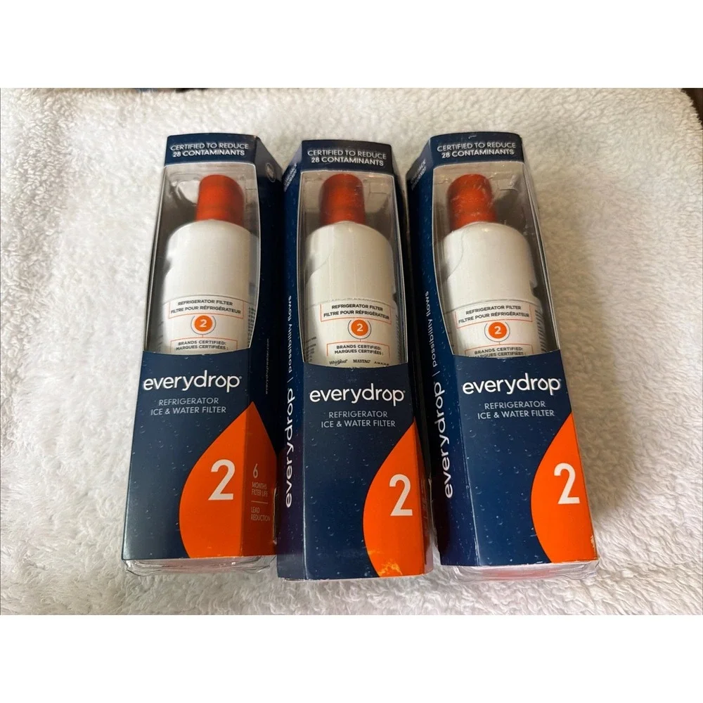 EVERYDROP # 2 Refrigerator Ice & Water Filter ΕDR2RXD1 Every Drop Lot Of 3 NIP